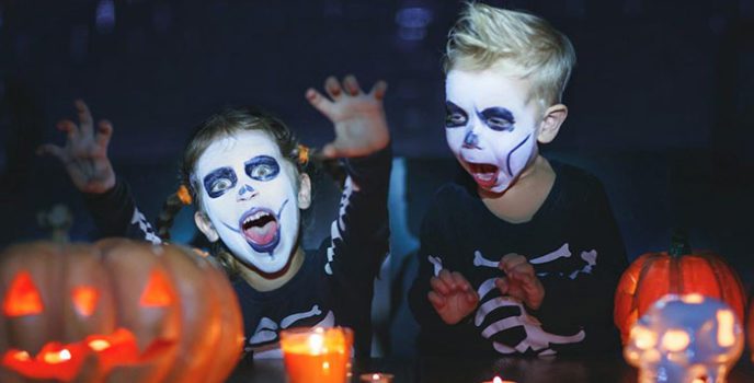 kids dressed up for Halloween