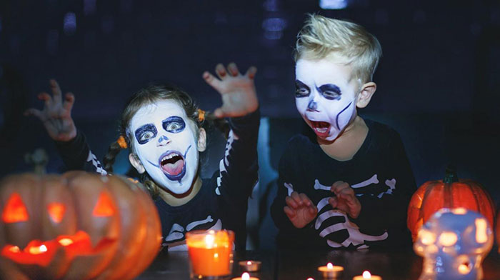 kids dressed up for Halloween